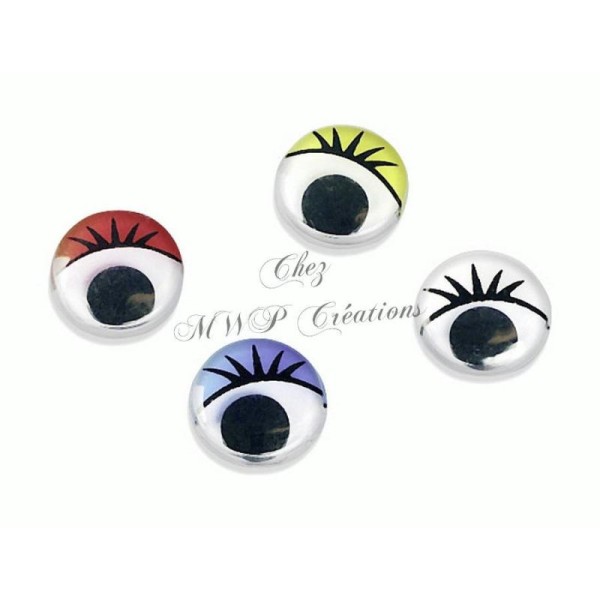 Yeux Mobiles Cils 10Mm Assortiment 30Pc - Photo n°1