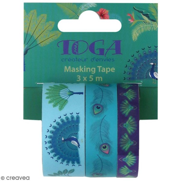 Masking tape Toga - Paon - 3 pcs - Photo n°1