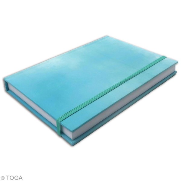 Carnet de poche bicolore A5 - Couverture rigide - Bleu - 192 pages - Photo n°2