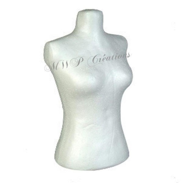 Buste De Femme En Polystyrène Blanc (Hauteur 30Cm) - Photo n°1