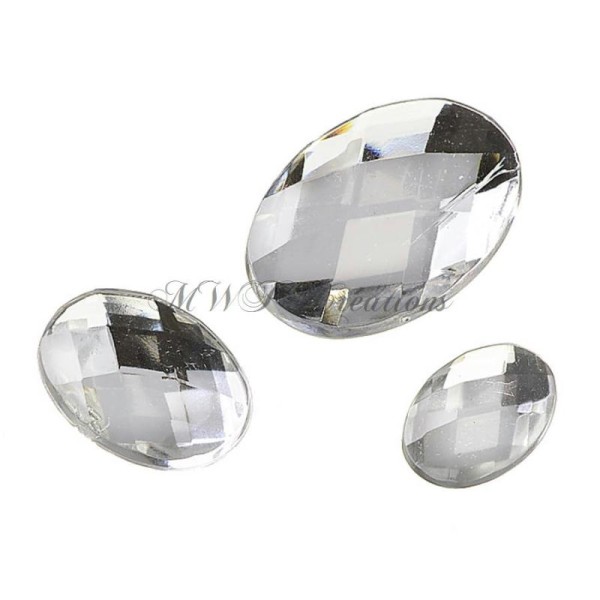 Strass Pierres Glamour Ovales Cristal - Photo n°1
