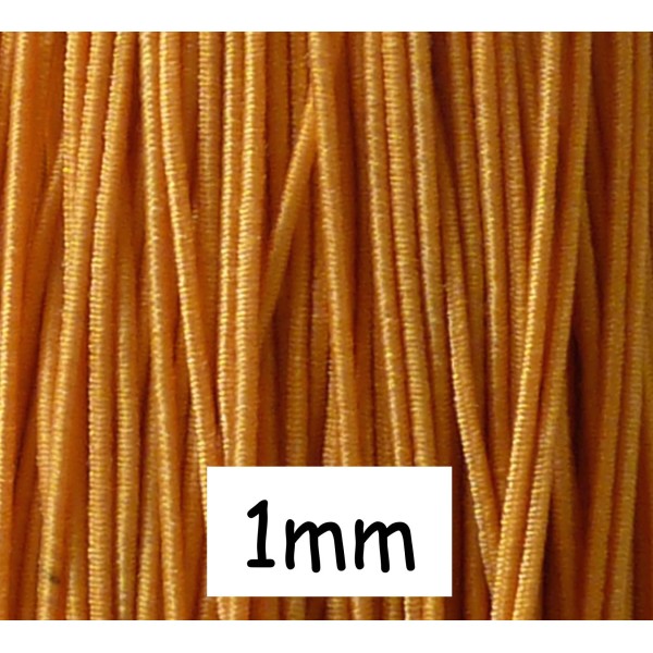 5m De Fil Élastique 1mm De Couleur Orange Moutarde - Photo n°1