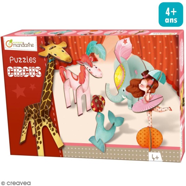 Puzzle Circus fille - Animaux de cirque 3D - Photo n°1