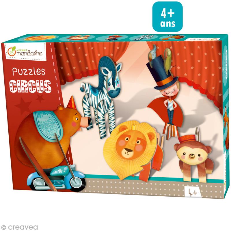 Puzzle Circus garçon - Animaux de cirque 3D - Puzzle 3D - Creavea