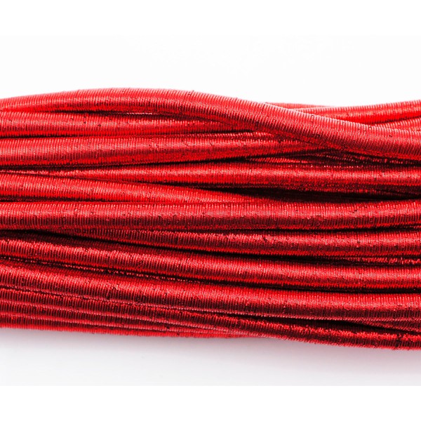 1pc de Noël Rouge Cordon de serrage Tube de Caoutchouc de Tissu de Polyester de Nylon Élastique Exte - Photo n°1