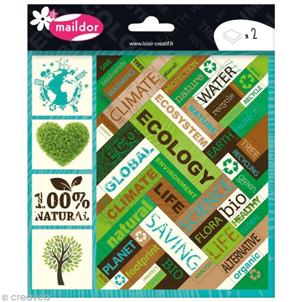 Stickers Scrap - Ecologie - 2 planches 16 x 16 cm - Photo n°1