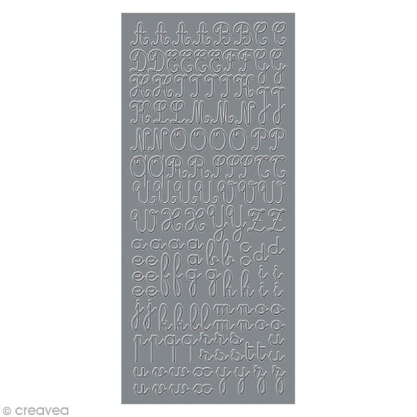 Sticker Peel Off Subly - Alphabet enfant - argentés - Photo n°1