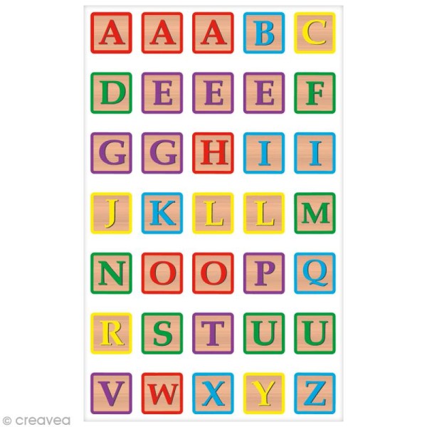 Sticker Fantaisie Cooky - Alphabet kraft - 35 pcs - Photo n°1