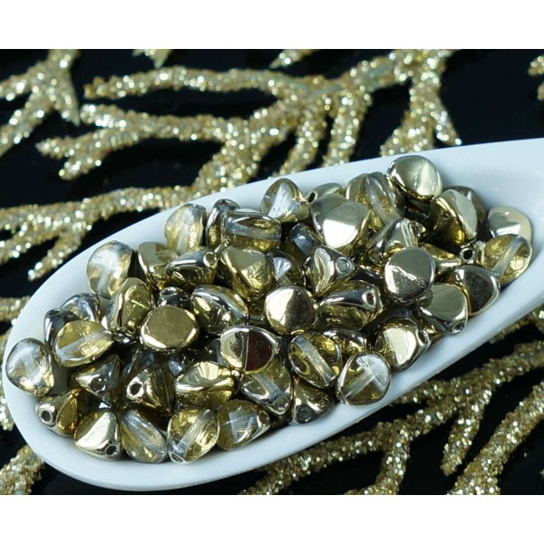 60pcs Cristal Ambre Pincée tchèque Perles de Verre de 5mm - Photo n°1