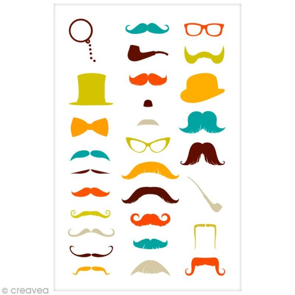 Sticker Fantaisie Cooky - Moustaches - 29 pcs - Photo n°1
