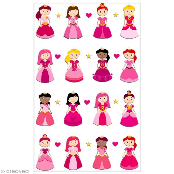 Sticker Fantaisie Cooky - Princesses - 16 pcs - Photo n°1