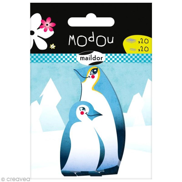 Mémo adhésif Modou - Maman Bébé Pingouin x 40 pcs - Photo n°1