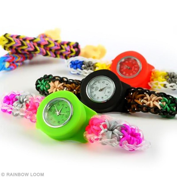 Montre Loomey Time pour bracelets élastiques - Rose à strass - Photo n°3