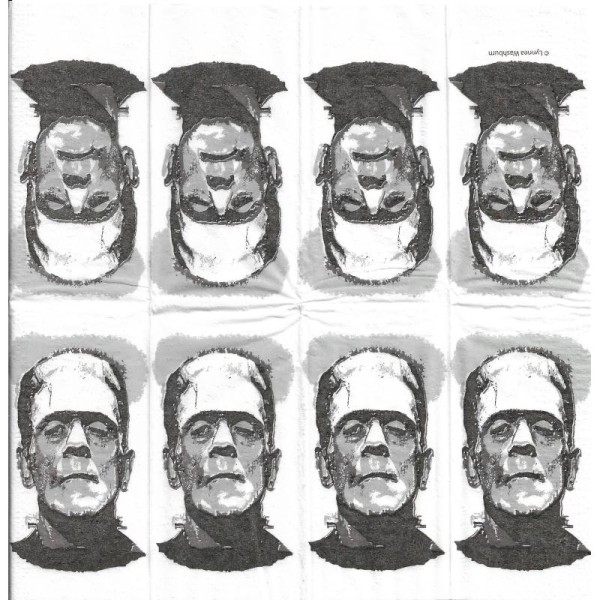 4 Mouchoirs en papier Frankenstein Halloween - Photo n°1