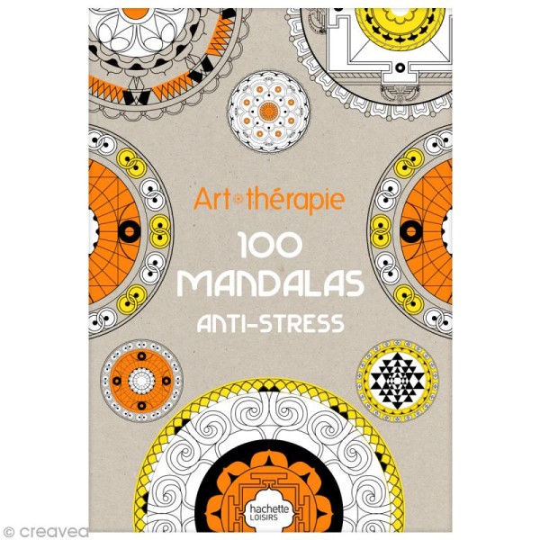 Livre coloriage adulte anti-stress - A4 - Mandalas - 100 coloriages