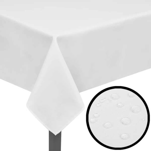 5 Nappes De Table Blanc 220 X 130 Cm - Photo n°1