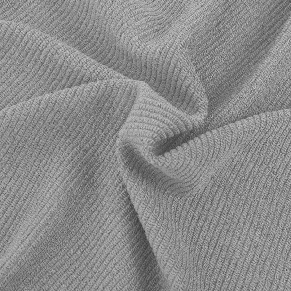 Vidaxl Housse étirable De Chaise 6 Pcs Polyester Tissu Côtelé Gris - Photo n°2