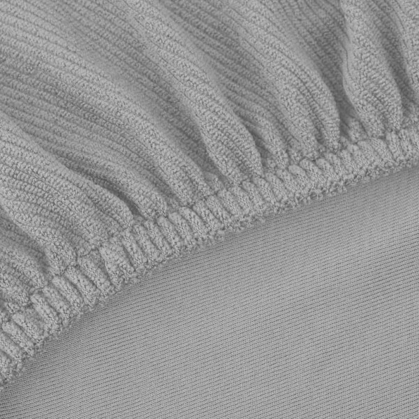 Vidaxl Housse étirable De Chaise 6 Pcs Polyester Tissu Côtelé Gris - Photo n°3