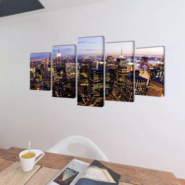 Set De Toiles Murales Imprimées Horizon De New York Vu Du Ciel - Photo n°2