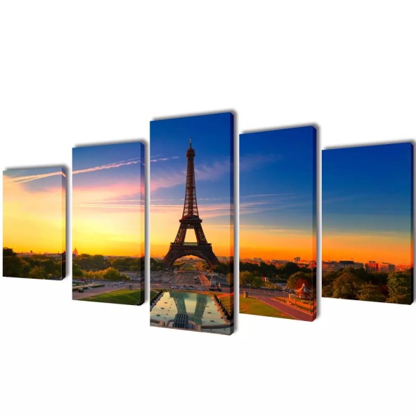 Set De Toiles Murales Imprimées Tour Eiffel 100 X 50 Cm - Photo n°1