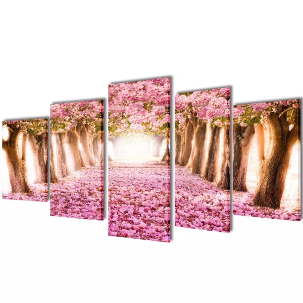 Set De Toiles Murales Imprimées Cerisiers En Fleurs 200 X 100 Cm - Photo n°1