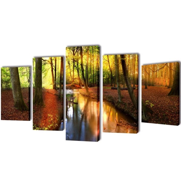 Set De Toiles Murales Imprimées Forêt 200 X 100 Cm - Photo n°1