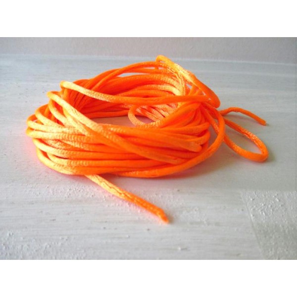 Lot de 5 m de fil nylon 2 mm orange fluo - Photo n°1