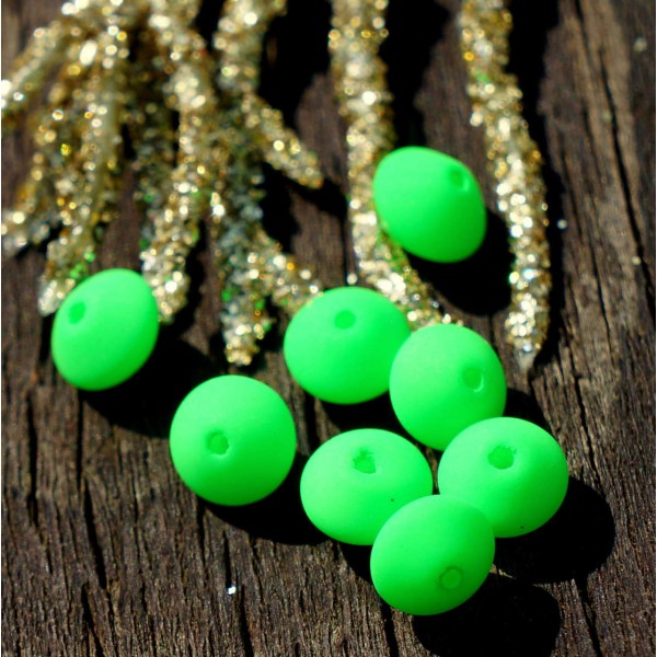 Vert Néon Rondelle Perles UV Active Perles Mat Vert Perle en Verre tchèque Rondelles Vert Rondelle P - Photo n°1