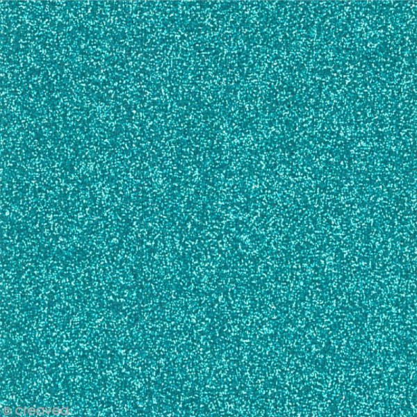 Papier adhésif pailleté - Bleu turquoise - 30,5 x 30,5 cm - Photo n°1