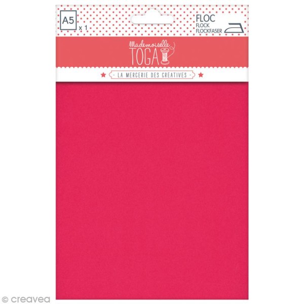 Floc thermocollant A5 - Rouge corail - Photo n°1