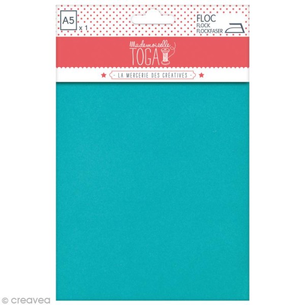 Floc thermocollant A5 - Bleu turquoise - Photo n°1
