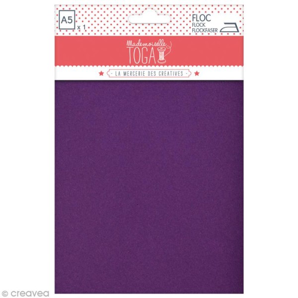Floc thermocollant A5 - Violet prune - Photo n°1