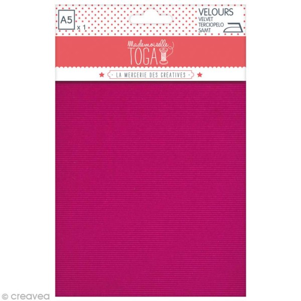 Flex thermocollant velours A5 - Rose framboise - Photo n°1