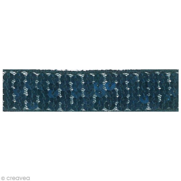 Galon paillettes thermocollant 2,4 cm - Bleu marine - 1,30 m - Photo n°2