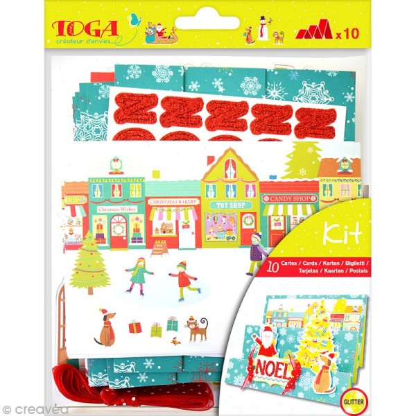 Set carterie - Noël au pays des jouets - Kit 10 cartes de voeux - Photo n°1
