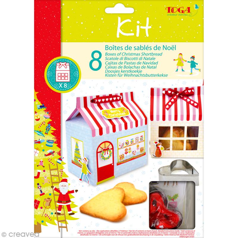 Kit boîtes de sablé de Noël - 8 boîtes avec décorations et accessoires -  Kit sans album - Creavea