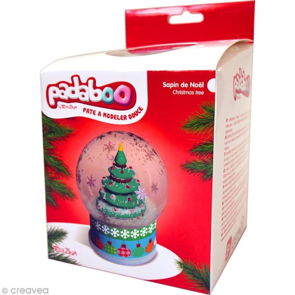 Kit pâte à modeler Padaboo Boule à neige - Sapin de Noël - Photo n°1