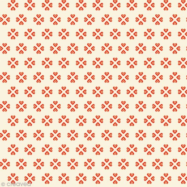 Papier Artepatch Noël - Coeurs rouges - 40 x 50 cm - Photo n°2