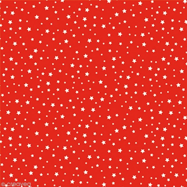 Papier Artepatch Noël - Etoiles blanches sur fond rouge - 40 x 50 cm - Photo n°2