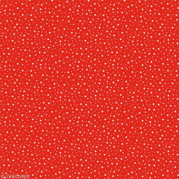 Papier Artepatch Noël - Etoiles blanches sur fond rouge - 40 x 50 cm - Photo n°1