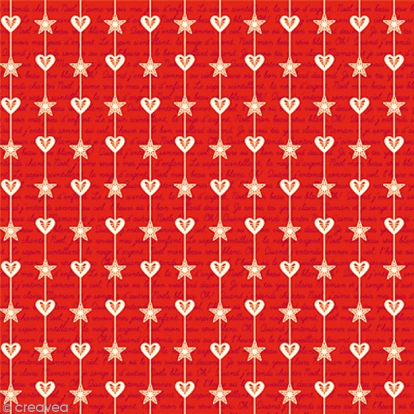 Papier Artepatch Noël - Guirlandes sur fond rouge - 40 x 50 cm - Photo n°2