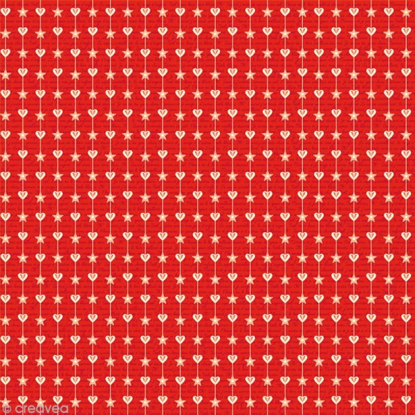 Papier Artepatch Noël - Guirlandes sur fond rouge - 40 x 50 cm - Photo n°1
