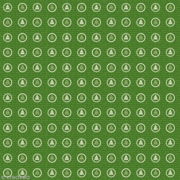 Papier Artepatch Noël - Sapins sur fond vert - 40 x 50 cm - Photo n°1