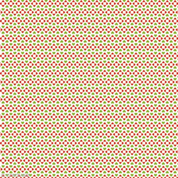 Papier Artepatch Noël - Coeurs rouges et verts - 40 x 50 cm - Photo n°2