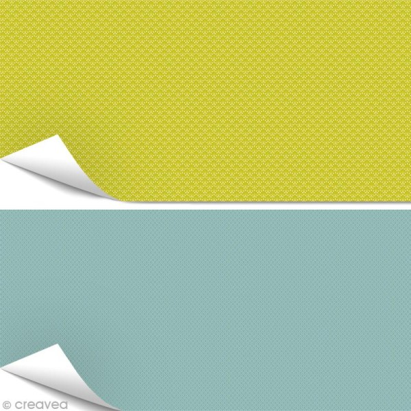 Papier Artepatch - Vert et bleu - 2 feuilles de 40 x 50 cm - Photo n°1
