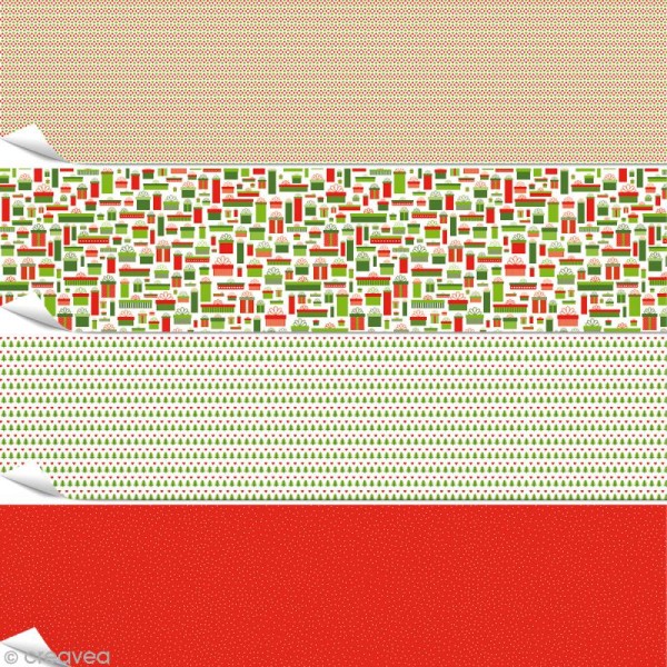 Papier Artepatch - Noël classique - 4 feuilles de 40 x 50 cm - Photo n°1