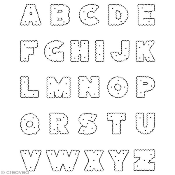 Tampon clear Alphabet biscuit - Planche 14 x 18 cm - 26 tampons transparents - Photo n°1