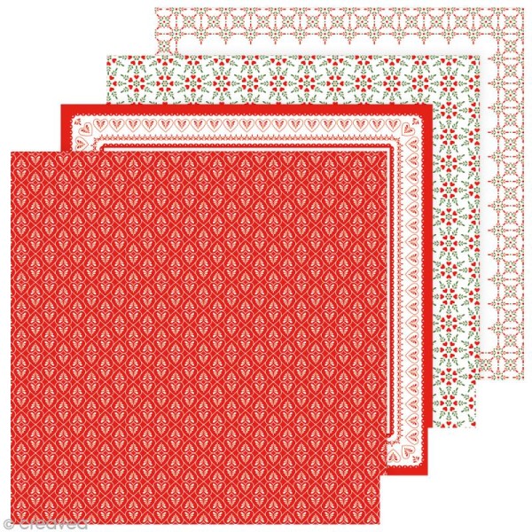 Papier scrapbooking Noël - 30,5 x 30,5 cm x 40 pcs - Photo n°3