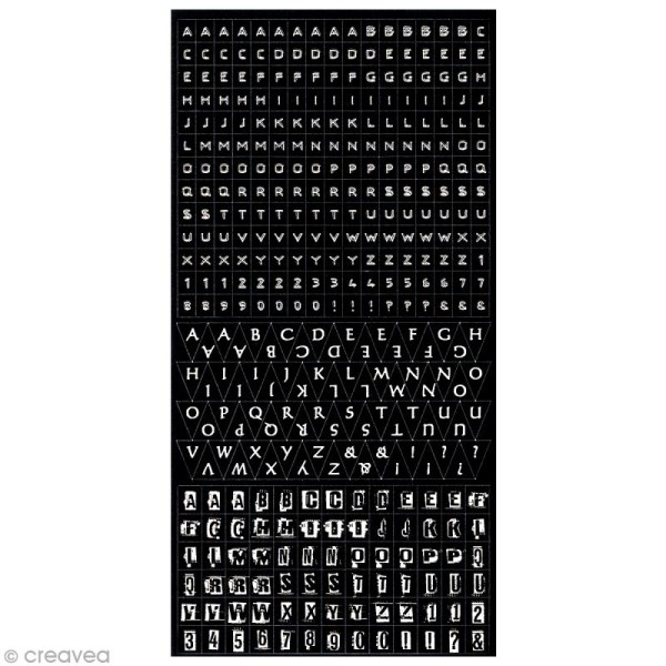 Stickers Alphabet - Tableau noir x 375 pcs - Photo n°1