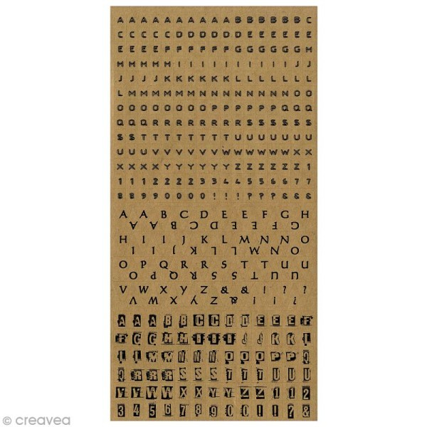 Stickers Alphabet - Kraft x 375 pcs - Photo n°1
